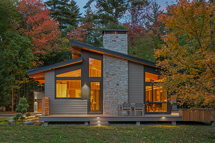 Home Trends We're Seeing in 2022: Exterior of 1200-square-foot post and beam home.